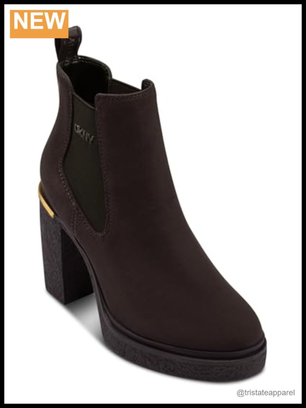 DKNY Tarquin Everday Heeled Bootie Ankle Boots Women's Leather Block Heel